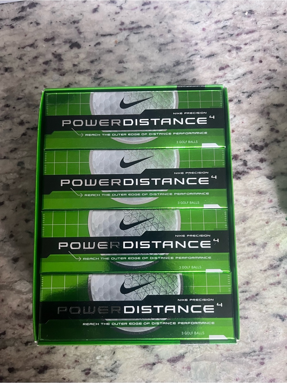 Nike PowerDistance 4 Golf Balls - Bright Green Packaging